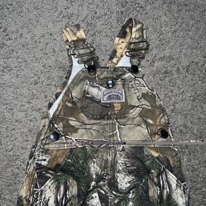 Vintage Round House Girls 12 Month Camo Bib Real Tree Overalls Pink Ruffle